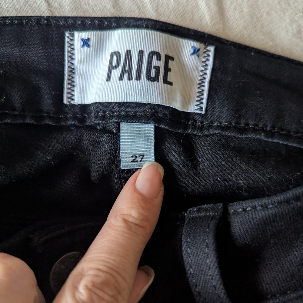 Paige Black Skinny Jeans, Size 27